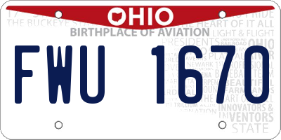 OH license plate FWU1670