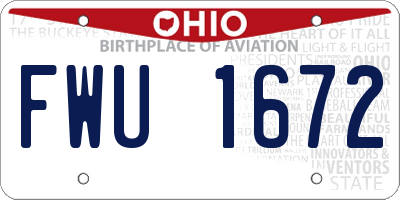 OH license plate FWU1672