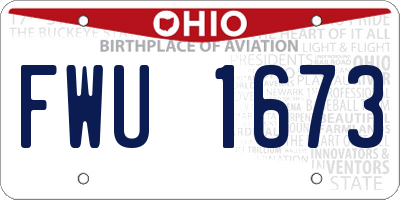 OH license plate FWU1673