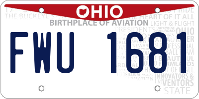 OH license plate FWU1681
