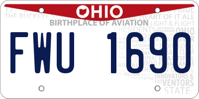 OH license plate FWU1690
