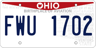 OH license plate FWU1702