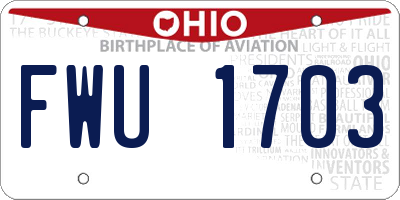 OH license plate FWU1703