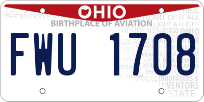 OH license plate FWU1708