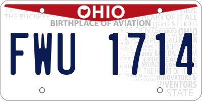 OH license plate FWU1714