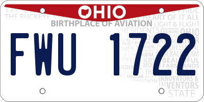 OH license plate FWU1722
