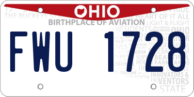 OH license plate FWU1728
