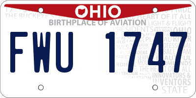 OH license plate FWU1747