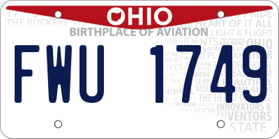 OH license plate FWU1749