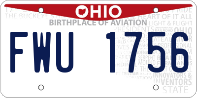 OH license plate FWU1756