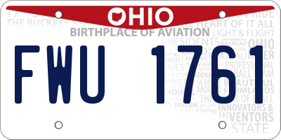 OH license plate FWU1761