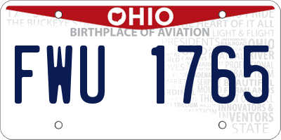 OH license plate FWU1765