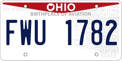OH license plate FWU1782