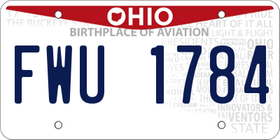 OH license plate FWU1784