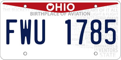 OH license plate FWU1785