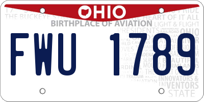 OH license plate FWU1789