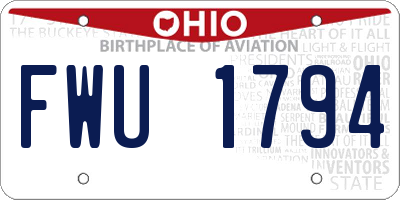 OH license plate FWU1794