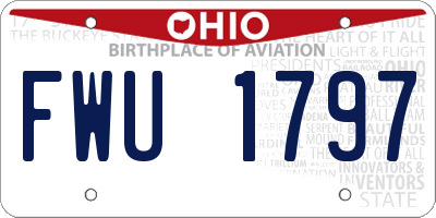 OH license plate FWU1797