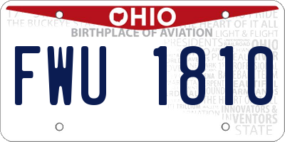 OH license plate FWU1810