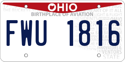 OH license plate FWU1816