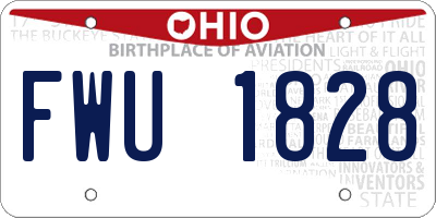 OH license plate FWU1828
