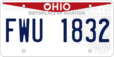 OH license plate FWU1832