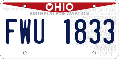 OH license plate FWU1833