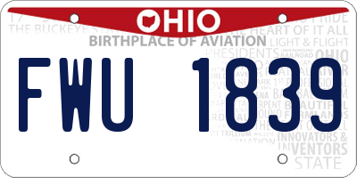 OH license plate FWU1839