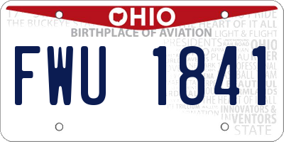 OH license plate FWU1841