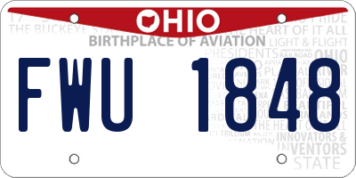 OH license plate FWU1848