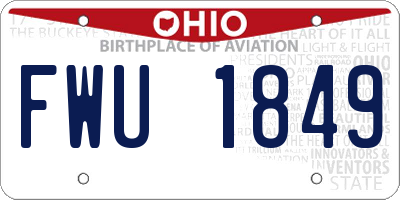 OH license plate FWU1849