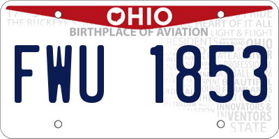 OH license plate FWU1853