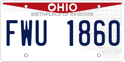 OH license plate FWU1860