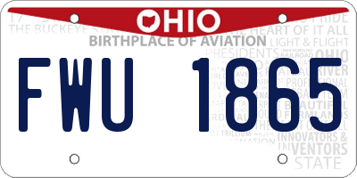 OH license plate FWU1865