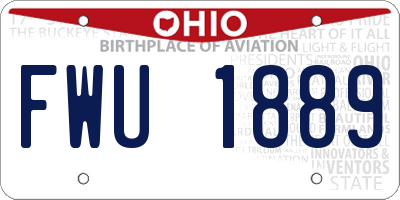 OH license plate FWU1889