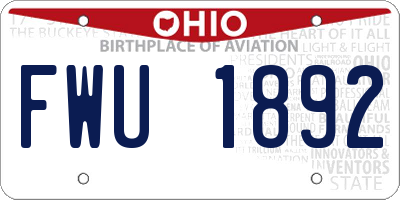 OH license plate FWU1892