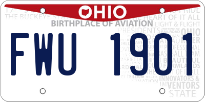 OH license plate FWU1901