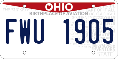 OH license plate FWU1905
