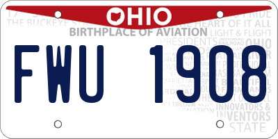OH license plate FWU1908