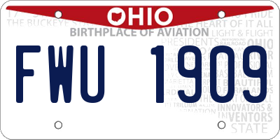OH license plate FWU1909