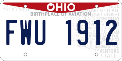 OH license plate FWU1912
