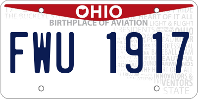 OH license plate FWU1917