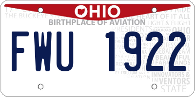 OH license plate FWU1922