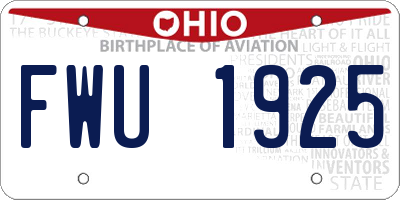 OH license plate FWU1925