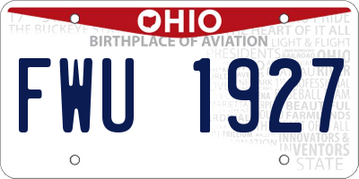 OH license plate FWU1927