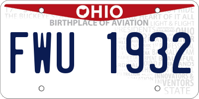 OH license plate FWU1932