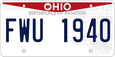 OH license plate FWU1940