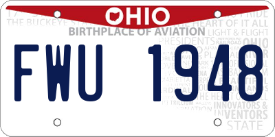 OH license plate FWU1948