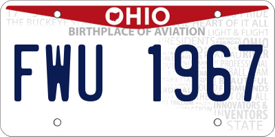 OH license plate FWU1967