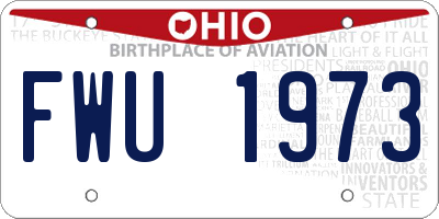 OH license plate FWU1973